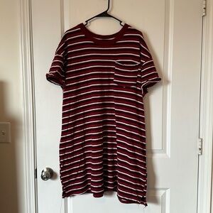 Red/White/Navy Blue striped Time & Tru t-shirt dress